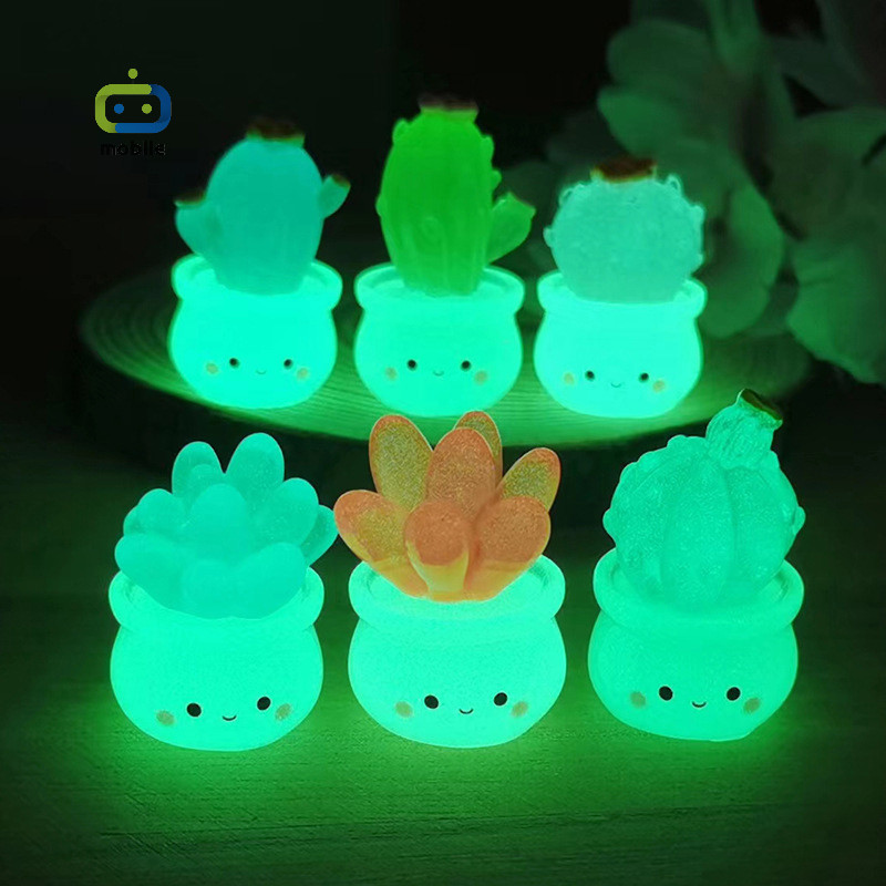 [maygood] Mini Luminous Cactus ตุ๊กตาเครื่องประดับเรซิ่นกระบองเพชร Series Decor Creative Home Micro Landscape อุปกรณ์เสริมเครื่องประดับรถ {TH}