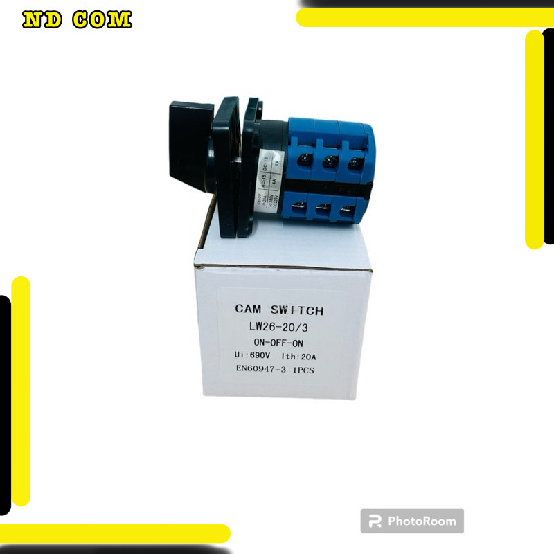 สุดคุ้ม! CAM SWITCH LW26-20/3 LW26-20a ขนาด 48x48mm 3ชั้น Model:LW26-20/3 20a ON-OFF-ON 3Layer