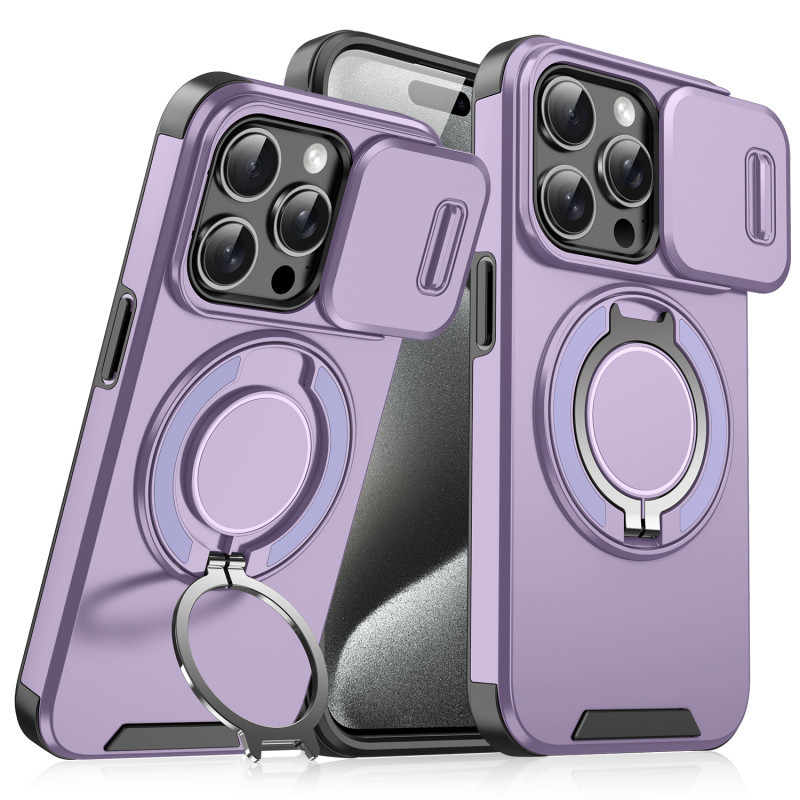 เกราะ กันกระแทก 360° หมุนโลหะแม่เหล็กยึดเคสโทรศัพท์สําหรับiphone 15 14 13 12 11 Promax 14 15 Plus Heavy Dutyทนทานป้องกันฮาร์ดปกหลัง