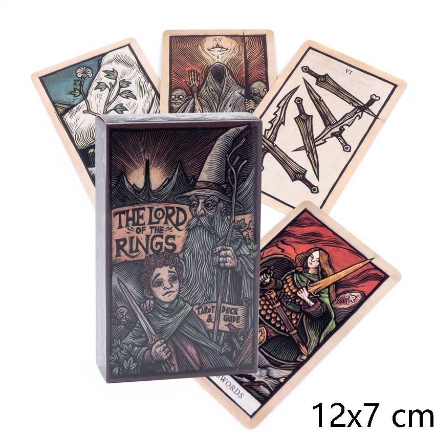 12 * 7 ซม. The Lord of the Rings Tarot เกมกระดานภาษาอังกฤษการ์ดเกม The Lord of the Rings Tarot