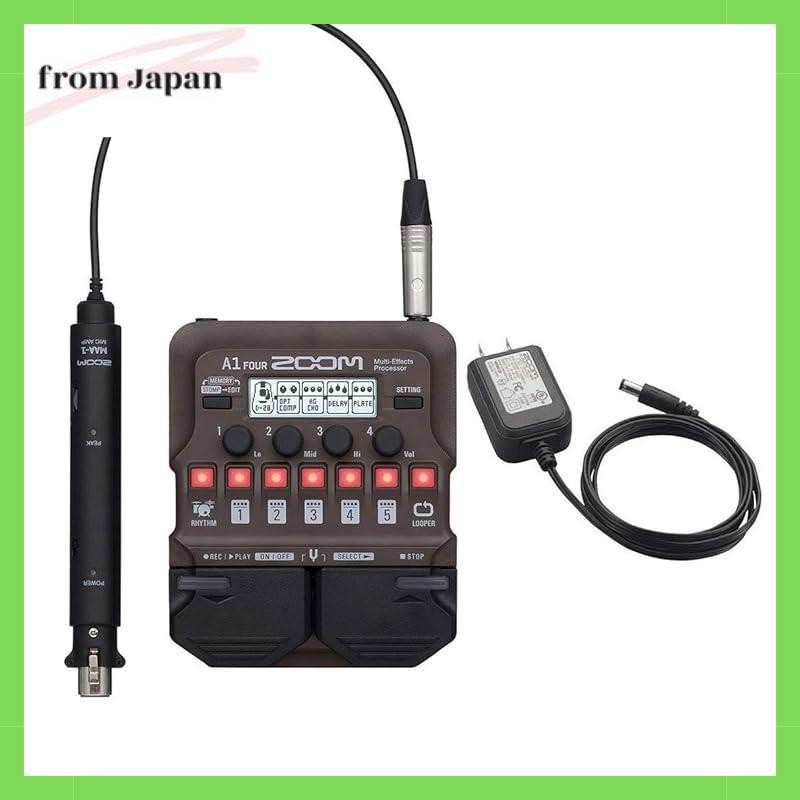 Zoom A1 Four ชุดอะแดปเตอร์แท้ Multi-Effect สําหรับกีตาร์โปร่ง
