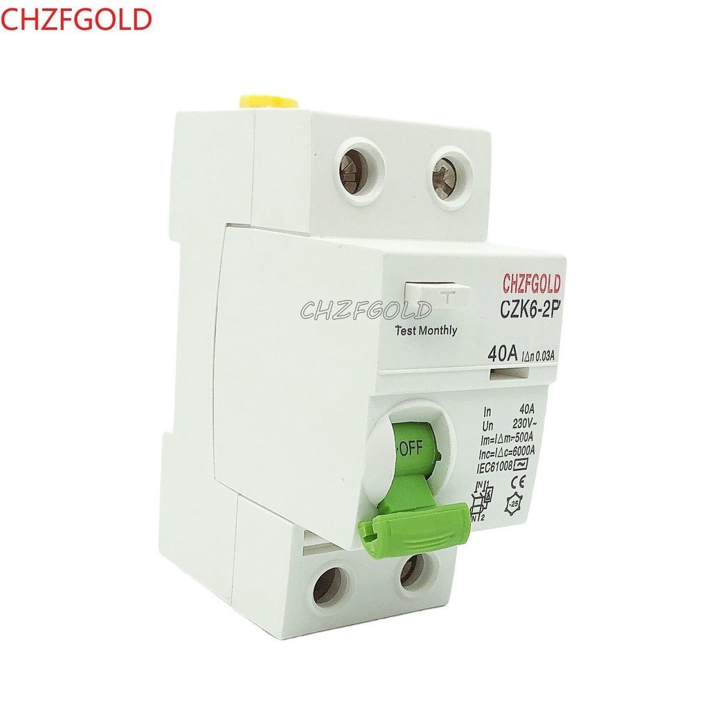 ✹CHZFGOLDCAC Type Electromagnetic 1P N RCD ELCB RCCB Din Rail Circuit Breaker 25A 40A 63A with