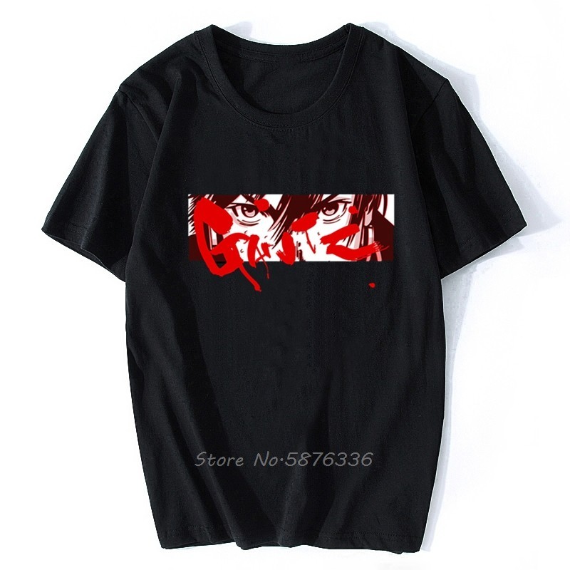 ผู้ชายTshirt GantzมังงะTเสื้อพิมพ์เสื้อยืดผู้ชายผ้าฝ้ายO-คอTshirt Hip Hop Tees Streetwear Harajuku