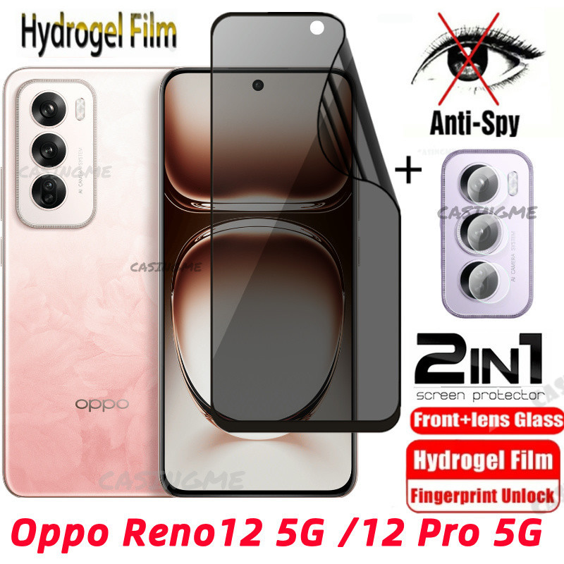 ​​​​​​​Oppo Reno 12 5G 2024 Full Cover Soft Privacy Hydrogelฟิล์มสําหรับOppo Reno 12 OppoReno12 12Pro Reno12 F 12F Pro Plus 5G Anti Peekความเป็นส่วนตัวฟิล์มกล้องป้องกันหน้าจอAnti-Spy