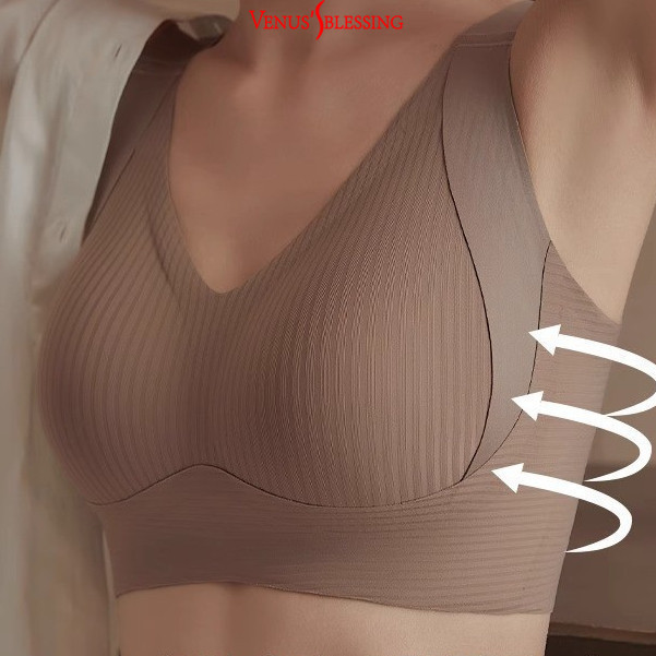 M-3XL อ็กแอล เต็มถ้วยปรับชุดชั้นในสตรีหน้าอกใหญ่ชุดชั้นในขนาดเล็กป้องกันการหย่อนคล้อยขนาดใหญ่ไม่มีรอยต่อหน้าอกสุภาพสตรี ชุดชั้นใน บาง