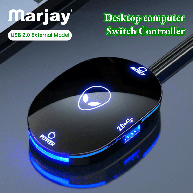 Marjay ตัวควบคุมสวิตช์เดสก์ท็อป USB 2.0 รุ่นภายนอก 2-in-1 สายจัมเปอร์บูต
