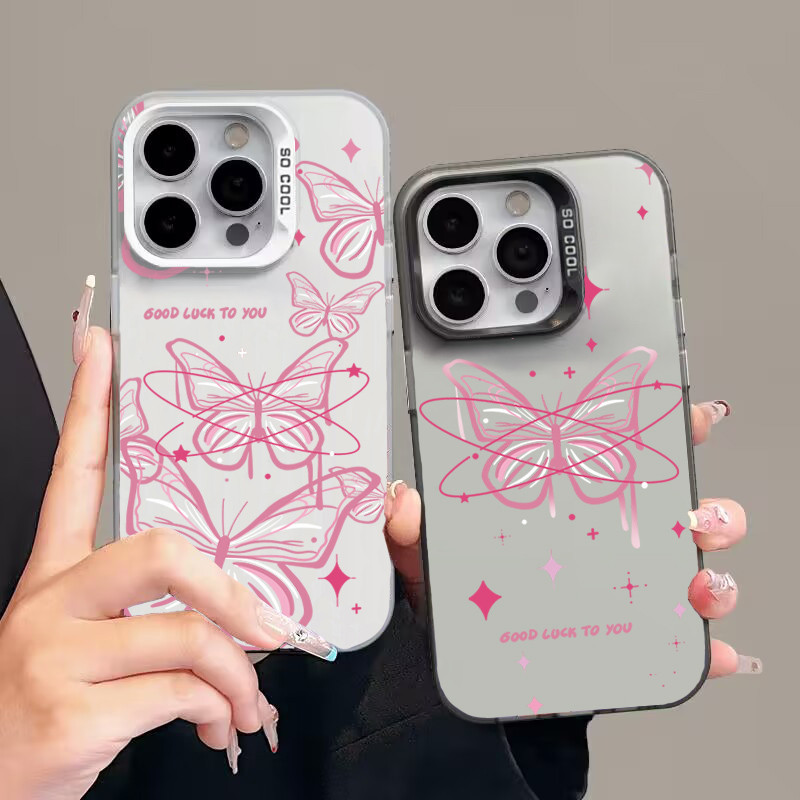 สําหรับ OPPO A38 A17 A18 A57 A16 A15 A77 A55 A78 A98 A7 A58 A16K A76 A15S A35 A53 A74 A12 A52 A54 Reno 8T A31 ผีเสื้อหรูหราT A31 Matte กุทัณฑ์ฝาครอบหรูหราหรูหราRhinestoneกันกระแทกStarry