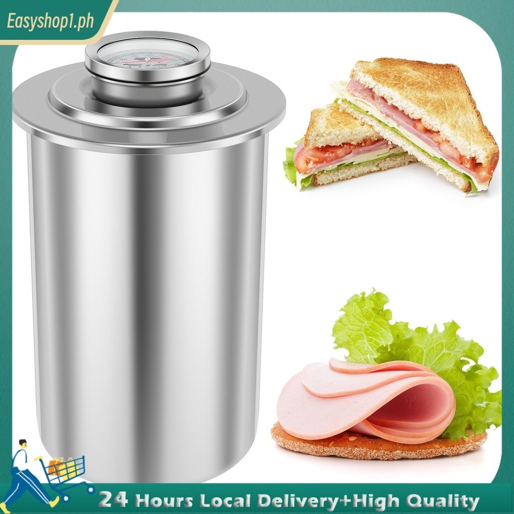 เครื่องทําแฮมสแตนเลสเนื้อกดหม้อหุงความจุขนาดใหญ่เครื่องกดแฮมทรงกลมเดลี่แม่พิมพ์กดเนื้อพร้อมเครื่องวั