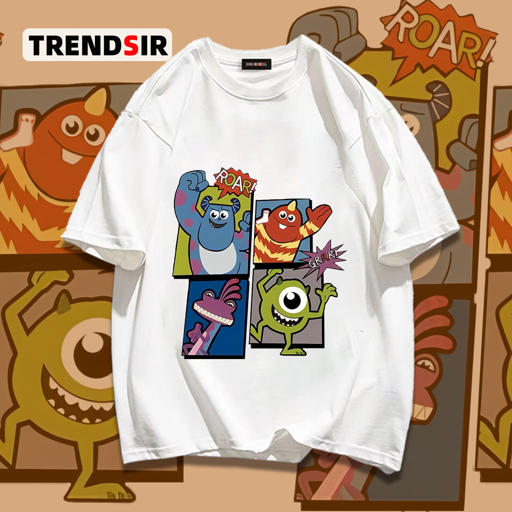 TrendSir พร้อมส่งเสื้อยืด เสื้อยืดแขนสั้น Monsters Universitymonsters ไม่ยับ ไม่ย้วย100% Cotton 9สี