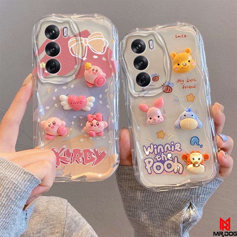 เคส OPPO RENO 12 RENO 12 PRO 5G ตุ๊กตาสามมิติ สีใส การ์ตูน กรณีป้องกันโทรศัพท์มือถือ TY4