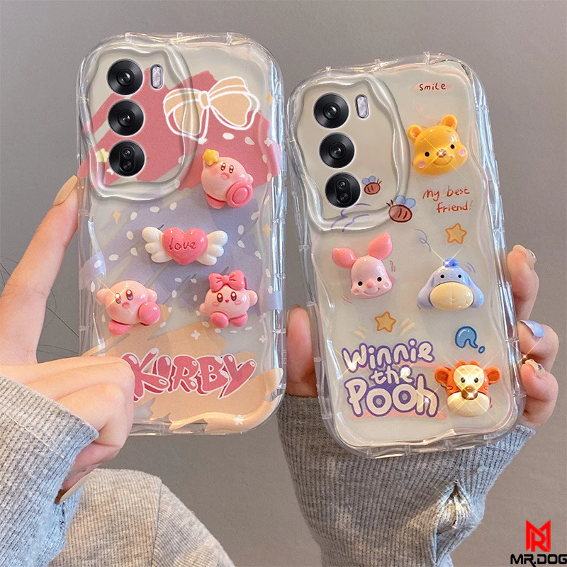 เคส OPPO RENO 12 RENO 12 PRO 5G ตุ๊กตาสามมิติ สีใส การ์ตูน กรณีป้องกันโทรศัพท์มือถือ TY4