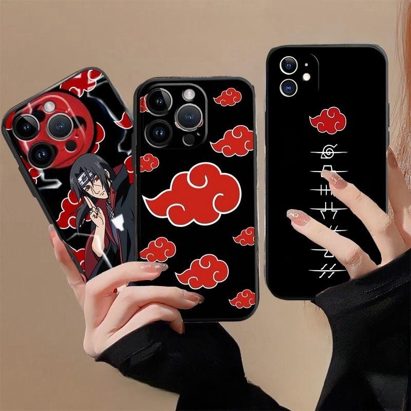 เคสโทรศัพท์สําหรับiphone 11 12 13 14 15 Pro Max XR X XS Max 6 6S 7 8 Plusโทรศัพท์มือถือกรณีอะนิเมะนารูโตะอุจิวะซาสึเกะสแควร์Matteพิมพ์TPUซิลิโคนอ่อนนุ่มกล้องป้องกัน