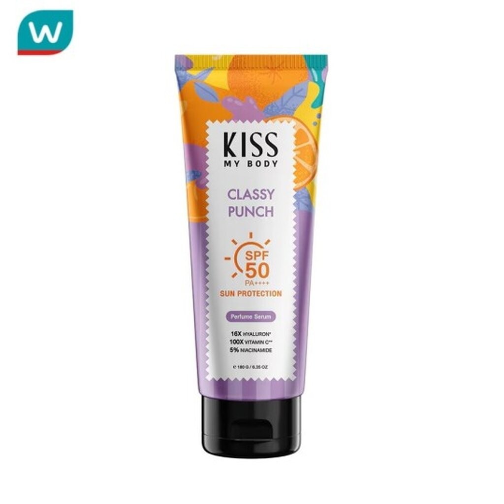 Kiss My Body คิส มาย บอดี้ ซัน โพรเทคชั่น เพอร์ฟูม เซรั่ม SPF 50 PA++++ คลาสซี่ พันช์ 180 กรัม