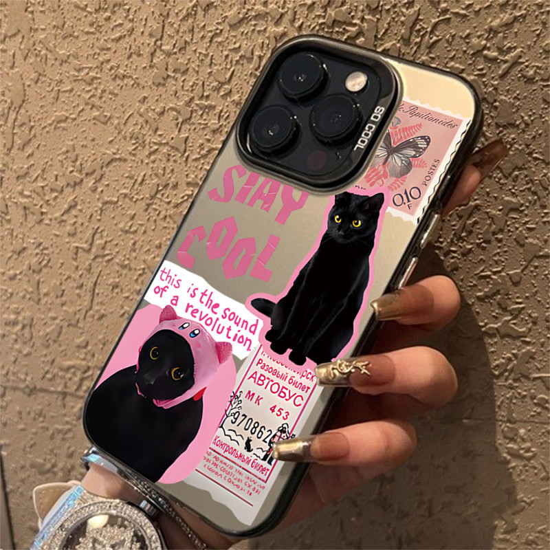 การ์ตูน Cool Stamping Cat IMD สําหรับ Samsung Galaxy S24 S23 Ultra S22 S21 Plus S20 S21 S23 FE หมายเหตุ 20 Ultra แว่นตากันแดดแมวหรูหราโลหะกันกระแทกป้องกัน