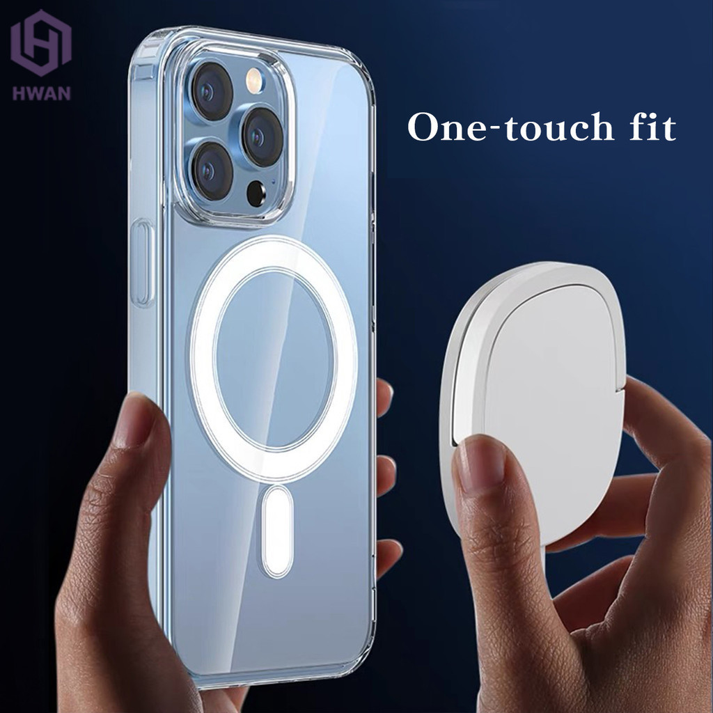 เคสโทรศัพท์มือถืออะคริลิคใส แม่เหล็ก เคสโทรศัพท์มือถือ ใช้สำหรับ iPhone15/14plus 15/14/13/12/11 Pro Max ไม่เป็นสีเหลือง