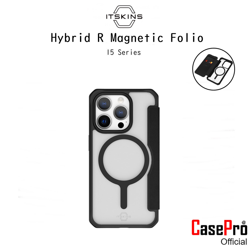 iTskins Hybrid R Magnetic Folio เคสหนังฝาพับกันกระแทกระดับ3เมตรเกรดพรีเมี่ยม เคสสำหรับ iPhone15/15Pr