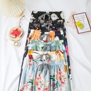 YY56 กางเกงลายดอก ผ้าหนา ผ้าสปัน สวยๆๆ สไตล์เก๋ใส่นอน ใส่ออกเที่ยว ได้หมด ฟรีไซส์จ้า สินค้าพร้อมส่งจากไทย