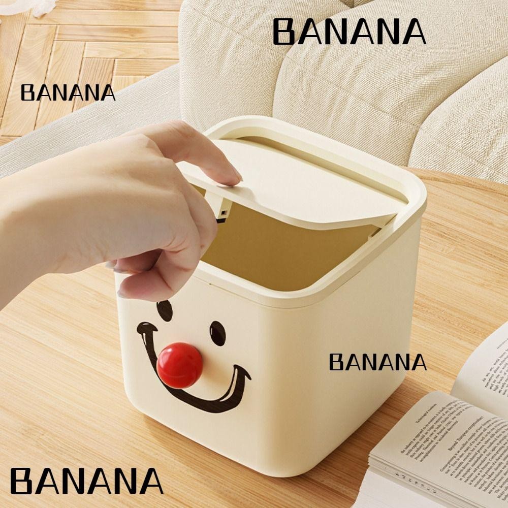 Banana1 ถังขยะขนาดเล็ก, ฝากด ถังขยะตั้งโต๊ะพลาสติก, กล่องเก็บของยิ้มโจ๊กเกอร์สร้างสรรค์