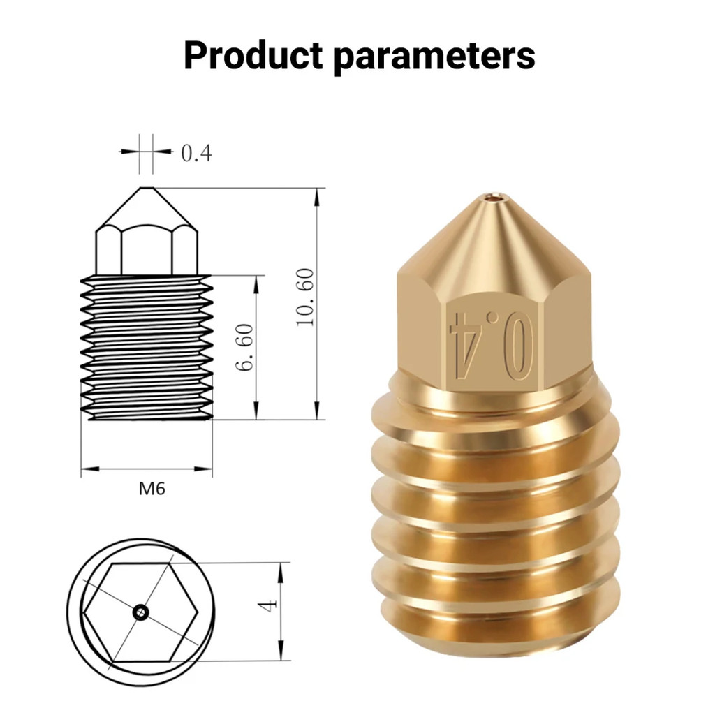 Brass nozzle For Bambu lab X1 / X1C / P1 / P1S 3D printer Part