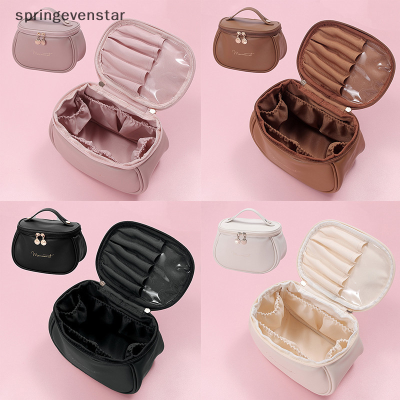 Springevenstar กระเป๋าเครื่องสําอางแบบพกพาความจุขนาดใหญ่แบบพกพา, ที่เก็บของสําหรับเดินทาง, กระเป๋าแป้ง, กระเป๋าเก็บเครื่องสําอางกันน้ํา Springevenstar