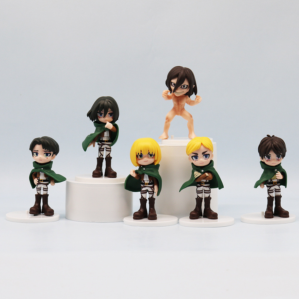 Attack on Titan Action Figure ยืน Levi Eren อะนิเมะอุปกรณ์ต่อพ่วงเครื่องประดับของเล่น