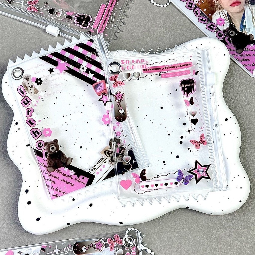 Y2k Style Badge Bag 3 นิ้ว Photocard Holder Toploader Protector Doll Storage Bag