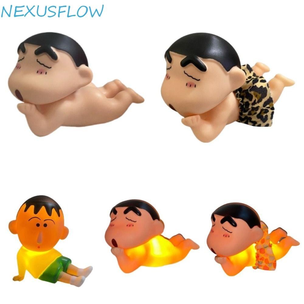 Nexusflow ที่วางโทรศัพท์สร้างสรรค์,เครยอนชินจังรูปขาตั้งโทรศัพท์มือถือ,ขาตั้งตั้งโต๊ะตุ๊กตา PVC เรืองแสงตกแต่งโต๊ะวงเล็บโทรศัพท์มือถือของขวัญเล็กๆ