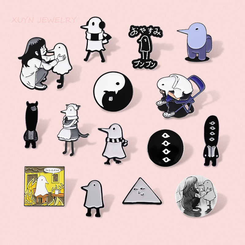 18 รูปแบบการ์ตูนการ์ตูน Oyasumi Punpun เคลือบ Pin น่ารัก Chick Shape เข็มกลัด Badge เสื้อผ้ากระเป๋าเป้สะพายหลังอุปกรณ์เสริมของขวัญสําหรับเพื่อน
