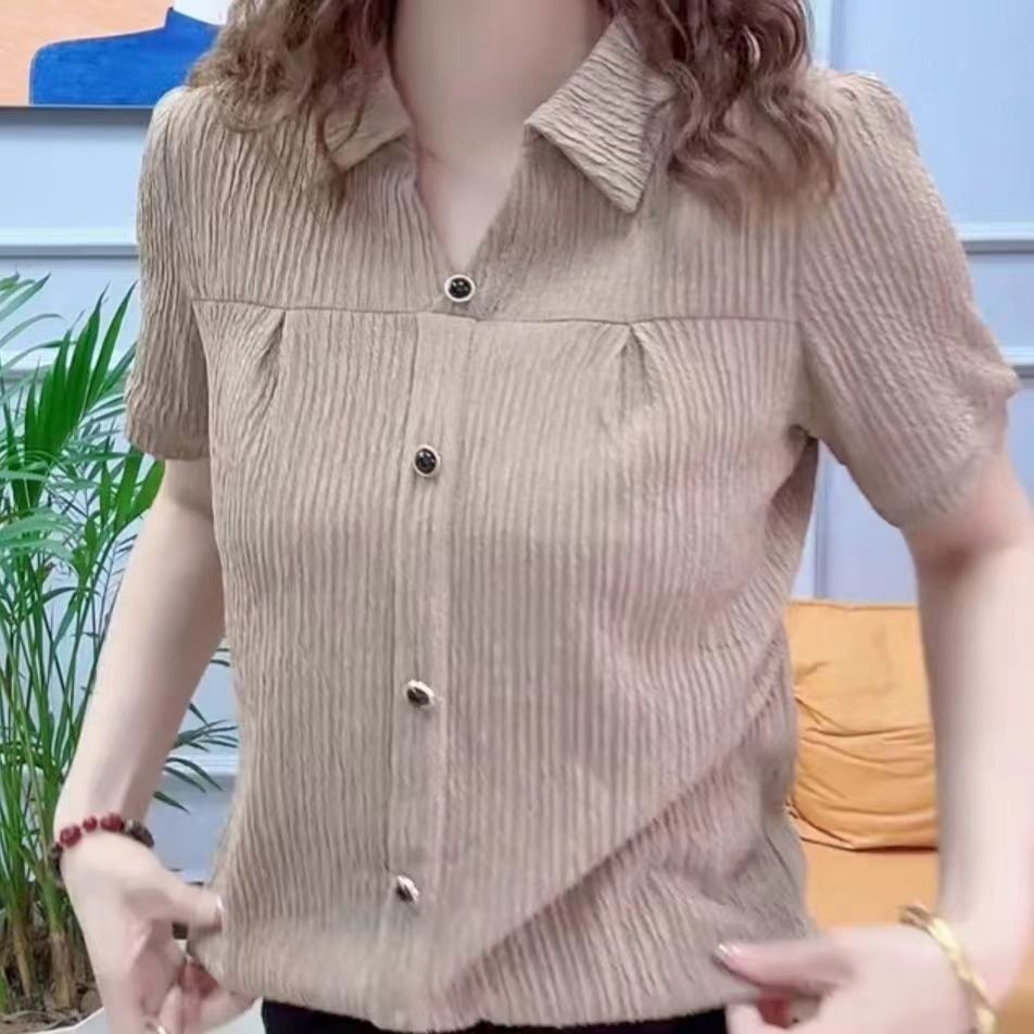 ฤดูร้อนใหม่ของผู้หญิงระดับไฮเอนด์อเนกประสงค์แฟชั่นสลิมมิ่งโปโลคอปกเสื้อยืดขนาดบวก