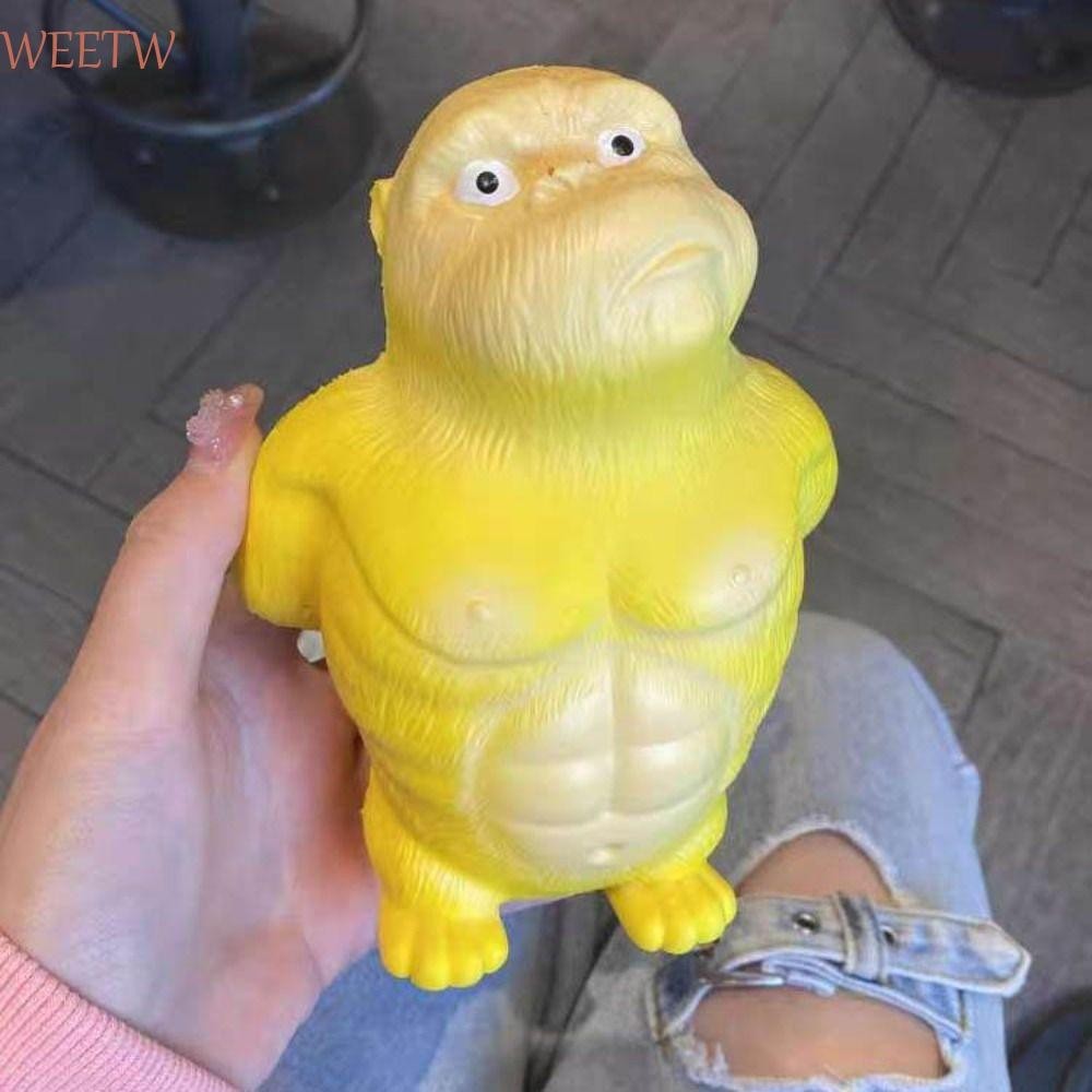 Weekw บีบ Vent Gorilla, Orangutan สีเหลืองบีบลิงของเล่น,ลิงของเล่นยืด 16 ซม.Creative Soft กาว Gorilla ของเล่นเด็ก