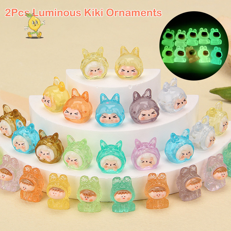[mozh] 2 ชิ้น Mini Luminous Kirby Figurine การ์ตูน Gradient Kiki Micro ภูมิทัศน์เครื่องประดับรถตกแต่งภายในหน้าแรกเดสก์ท็อปตกแต่ง [TH]