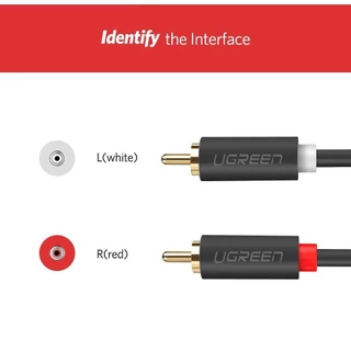 UGREEN รุ่น AV104 2 RCA to 2 RCA สายสัญญาณเสียง Stereo Audio Cable สายยาว 1-2 เมตร