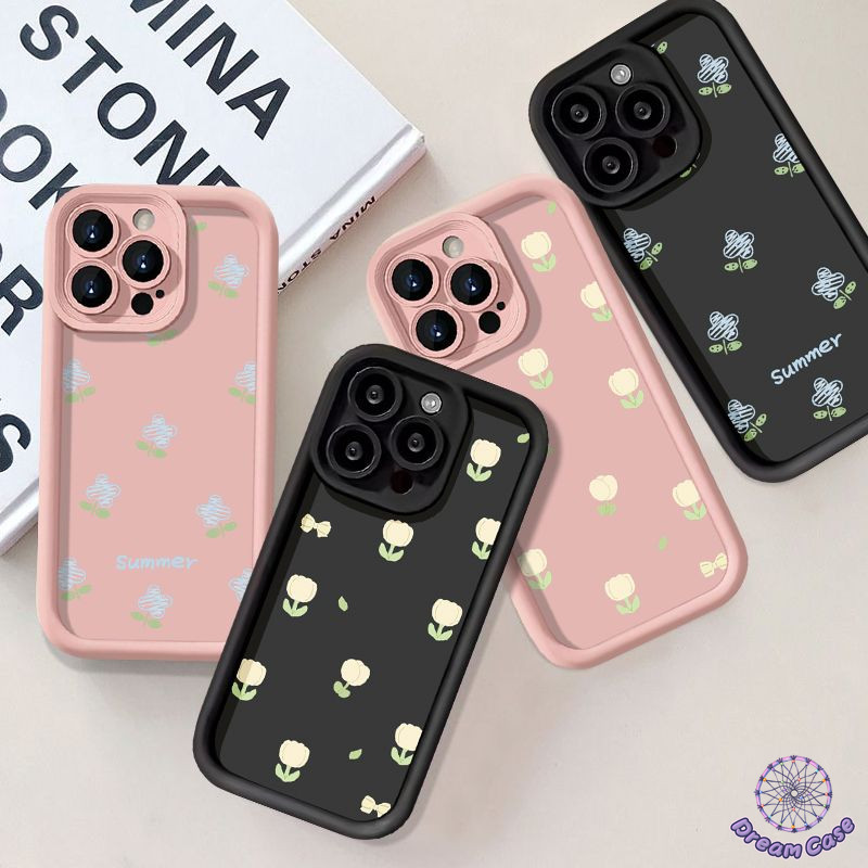 การ์ตูนโรแมนติกย้อนยุคดอกไม้สดสำหรับ Samsung A15 A12 A14 A21s A02s A04 A05s A50 A05 A03 A34 A52 A24 A13 A53 A54