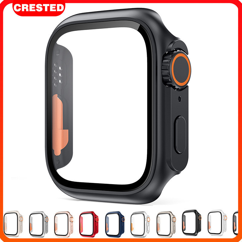 PC Case สำหรับ Apple Watch SE 3 2 Series 11 10 9 8 7 6 5 iWatch 49มม. 40 41มม. 44 45มม. กระจกนิรภัยป้องกันหน้าจอ