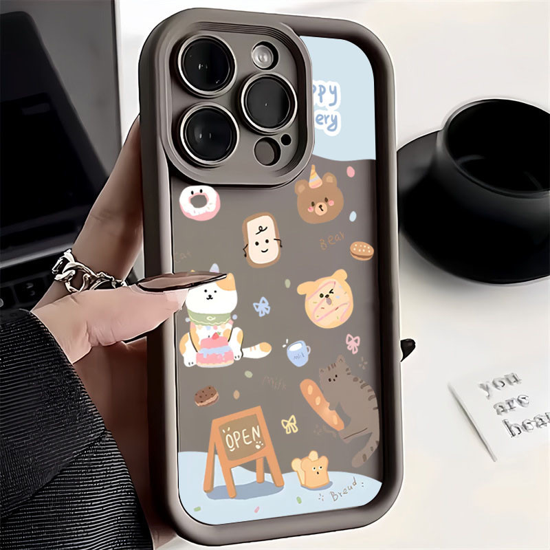 SAMSUNG น่ารักขนมปังแมวเคสโทรศัพท์สําหรับsamsung S24 S23 Ultra S23 FE S22 S21 Plus S20 S21 FEสัตว์น่ารักน่ารักกันกระแทกนุ่มฝาครอบป้องกัน - รูปที่ 5