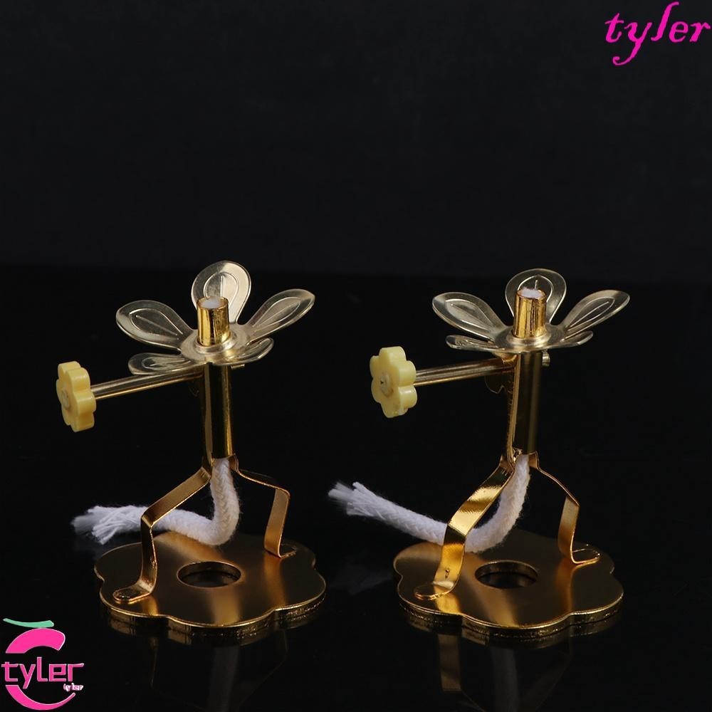 Tyler Wick Holder โคมไฟน้ํามันแบบยืดไสลด์ที่ทนทานพร้อมฐานไส้ตะเกียงโลหะผสม Lotus Wick