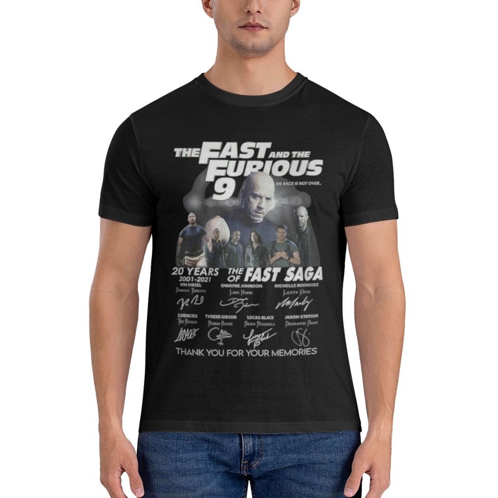 Fast And Furious 9 F9 Movie Action Newest Tshirt ผู้ชายและผู้หญิงรุ่นหลวมพิมพ์แขนสั้นแฟชั่นเรียบง่าย