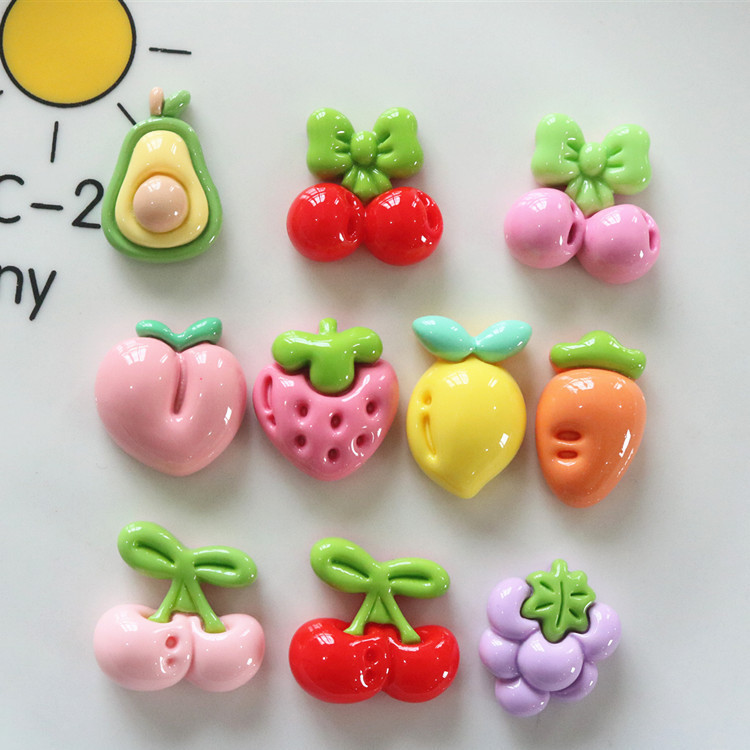 อุปกรณ์เสริมเรซินขยายที่นิยมในโลกออนไลน์เรซินผลไม้เงาเชือกมัดผมเด็ก DIY วัสดุแฮนด์เมดขายส่งใต้3