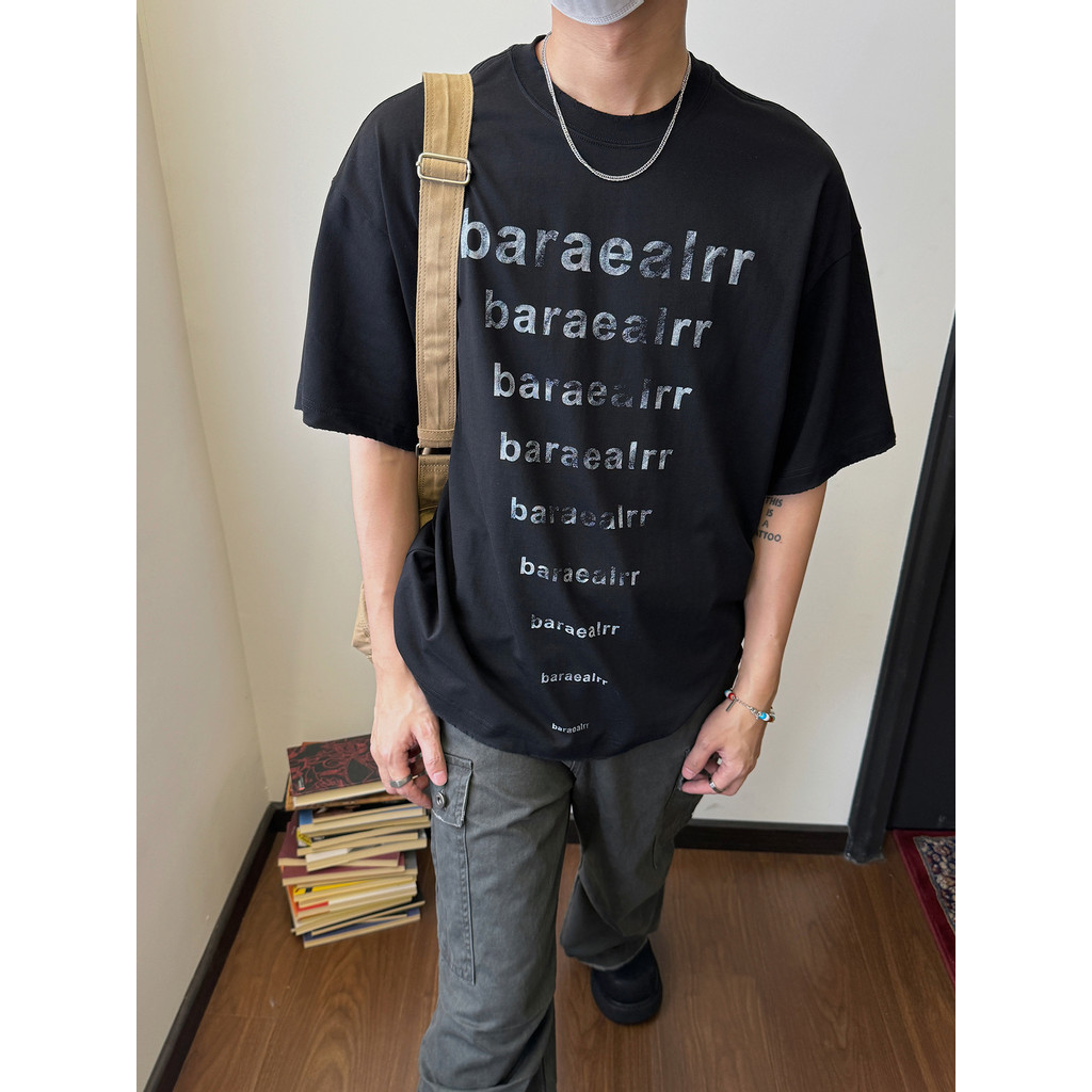 Beeyanbuy เสื้อยืด Unisex,แฟชั่นสไตล์ถนนตัวอักษรพิมพ์เสื้อยืดแขนสั้นหลวม #I490