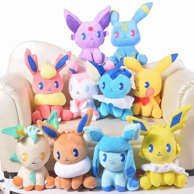 Pokemon Eevee Evolution Peluche Plush Toy Flareon Vaporeon Espeon Umbreon Leafeon Sylveon Pikachu St