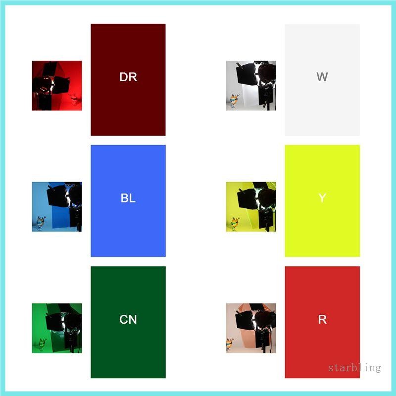 Star Color Gel Filter Film แผ่นเจลสําหรับ Video Light Studio Flash Strobe 6 สี