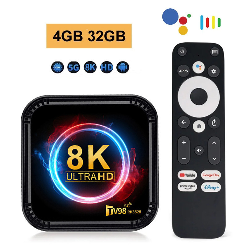 กล่องแอนดรอยด์ ดิจิตอล 8K HD WIFI Smart Android TV BOX RK3528 RAM4G+ROM64GB Wifi6 กล่องแอนดรอยด์ทีวี YouTube Netflix