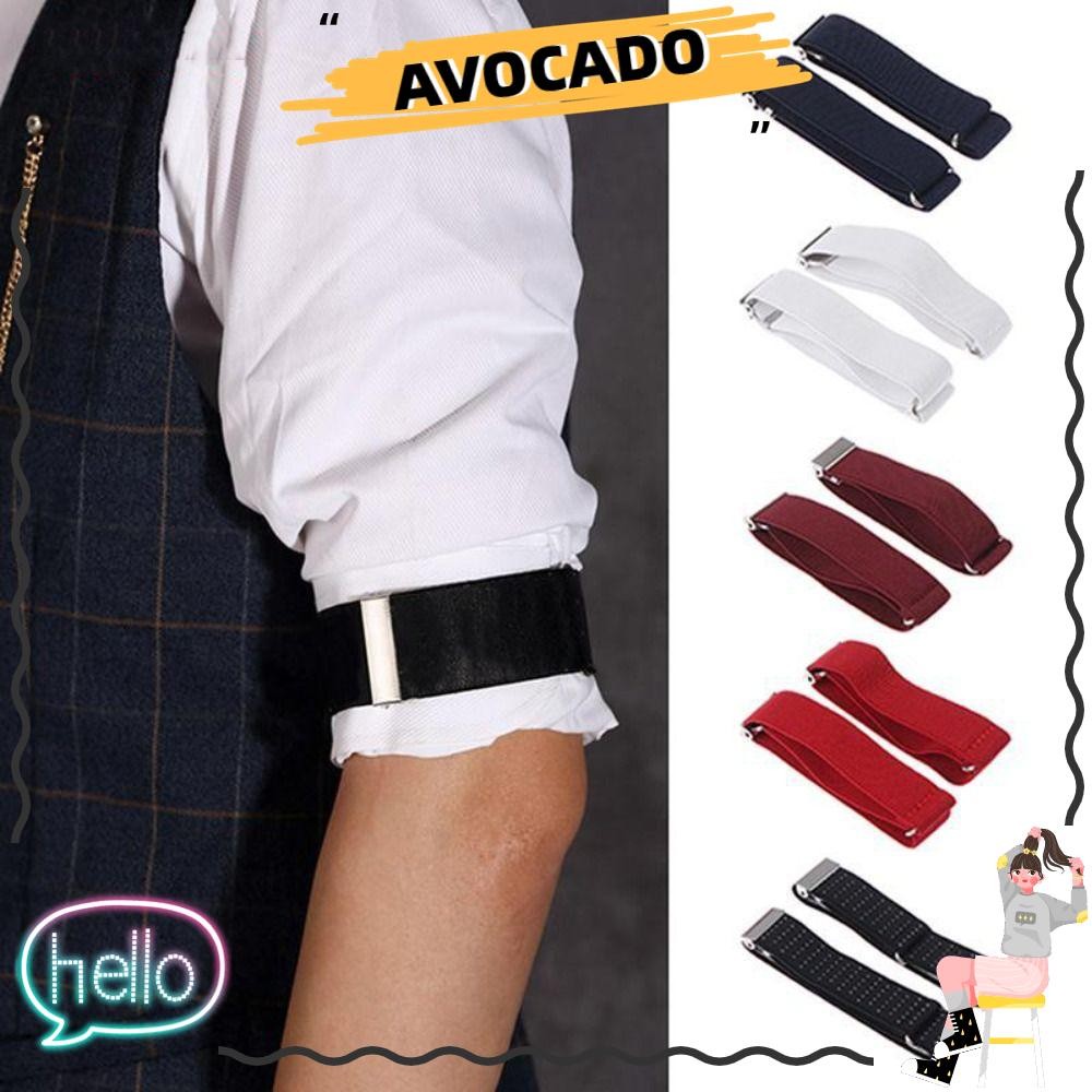 สายรัดแขนยืดหยุ่น AVOCAR, สายรัดแขนปรับได้ 8 สี, ห่วงแขนเสื้อโพลีเอสเตอร์ยืดหยุ่นกันลื่นคุณภาพสูง