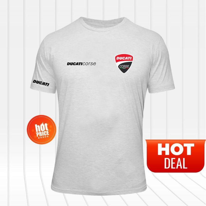 เสื้อยืด Ducati Corse โลโก้รถจักรยานยนต์แขนสั้น top2024