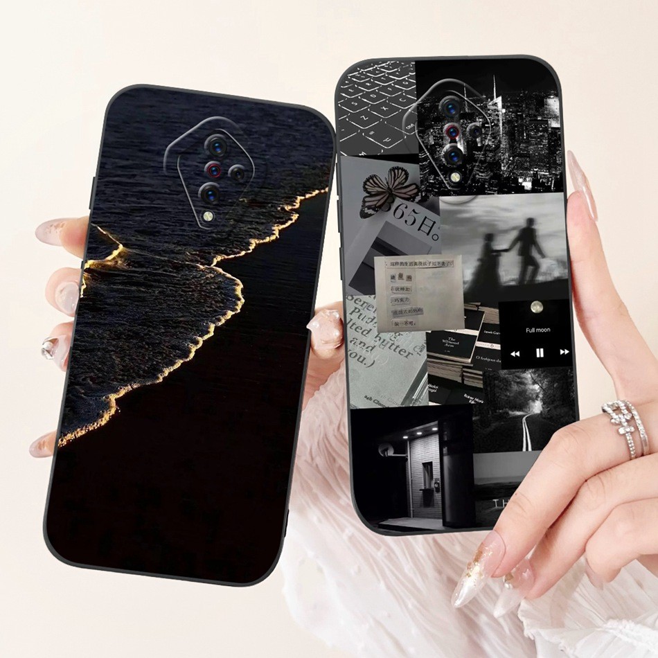 Vivo S1 Pro 1920 1920_20 / S1 Prime V1937 เลนส์ป้องกันกรณี Vivo S1Pro S1Prime แฟชั่นทาสีซิลิโคนอ่อนนุ่มเคสโทรศัพท์