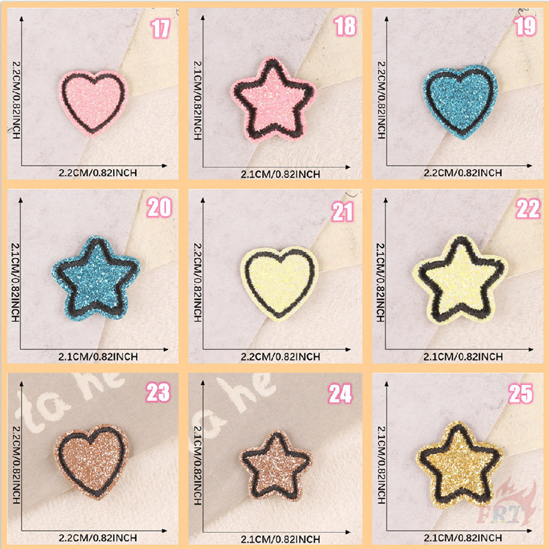 ☸ แผ่นแปะสติ๊กเกอร์แบบมีกาวในตัวระยิบระยับ Star & Heart ☸ 1 ชิ้น DIY เหล็กบนเย็บเสื้อผ้ากระเป๋าอุปกรณ์เสริมตกแต่งป้ายแพทช์ - รูปที่ 2