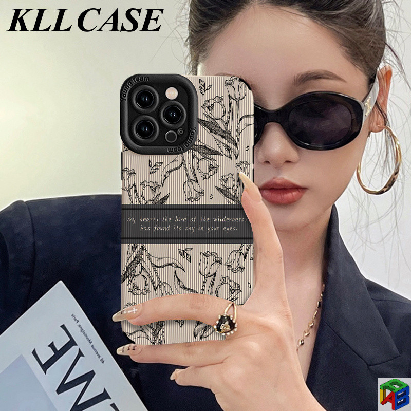 SAMSUNG เคสสําหรับsamsung A15/A15/A54/A34/A14/A13/A12/A52/A71 Vintage tulip A72/A73/ A53/A10S/A30/A50S/A22/A33 รวมทุกอย่างเคสโทรศัพท์หนัง