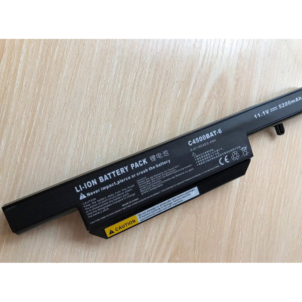 C4500BAT-6 C4500BAT 6  แบตเตอรี่แล็ปท็อป for Clevo C4500 C4500Q 5200Mah BAT-B5105M C4100
