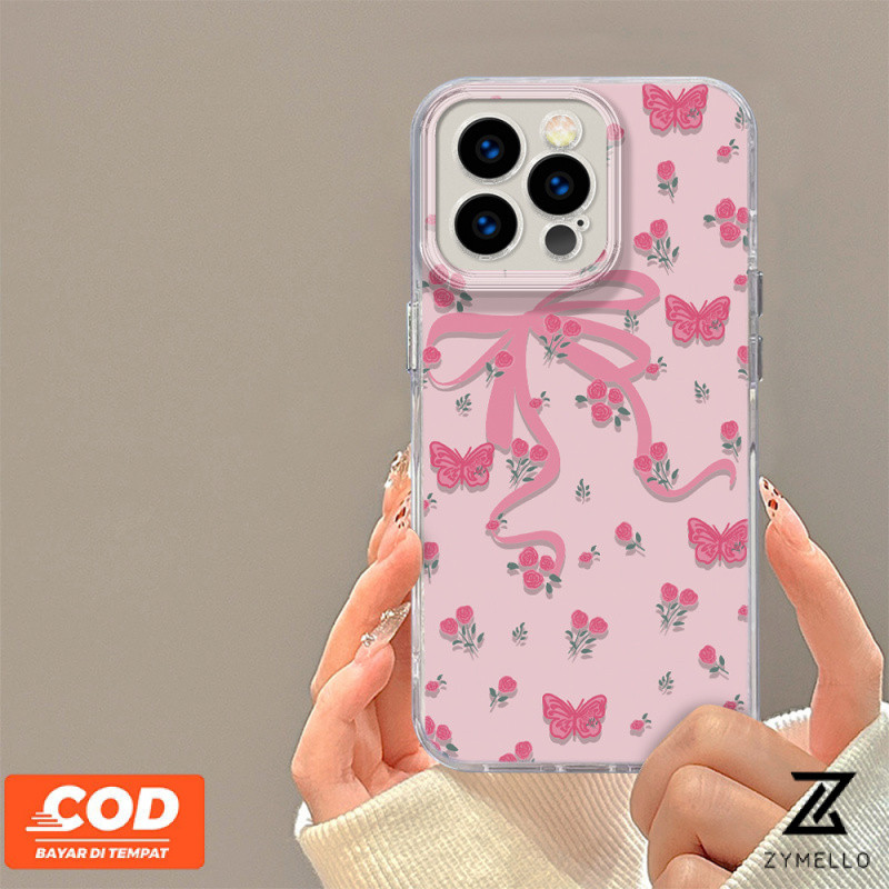 สำหรับ OPPO OPPO Reno12 F 5G Reno 12 5G Reno 12 Pro 5G Reno 11F 5G Reno 11 5G Reno 10 5G Reno 8T 5G Reno 8T 4G Reno 8Z 5G Reno 7Z 5G Reno5 Reno4 realme C67 C65 C63 C61 C53 C55 C51 C35 C21Y c15 ขนนกกุหลาบโบว์ช็อก