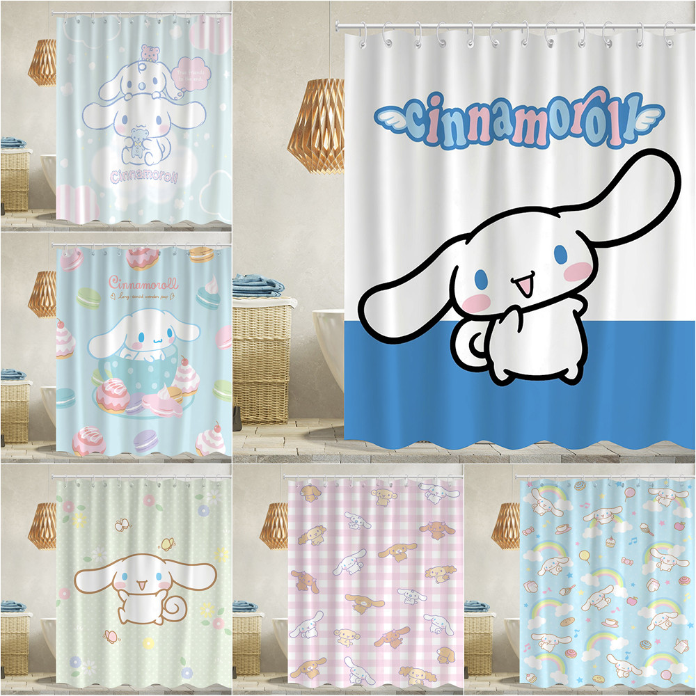SANRIO ซานริโอ ซินนามอนโรล โพลีเอสเตอร์ม่านอาบน้ํากันน้ําตกแต่งห้องน้ํา